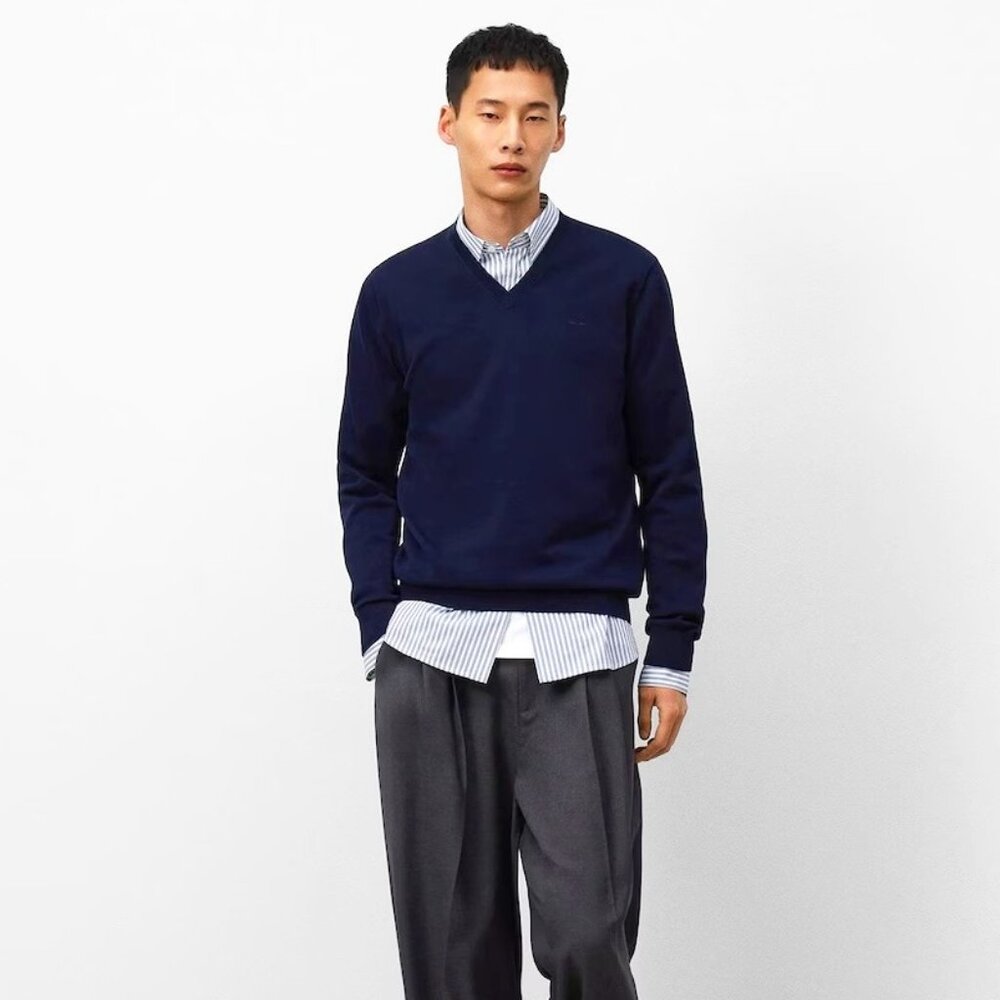 Blue Adolfo Dominguez V-neck pullover